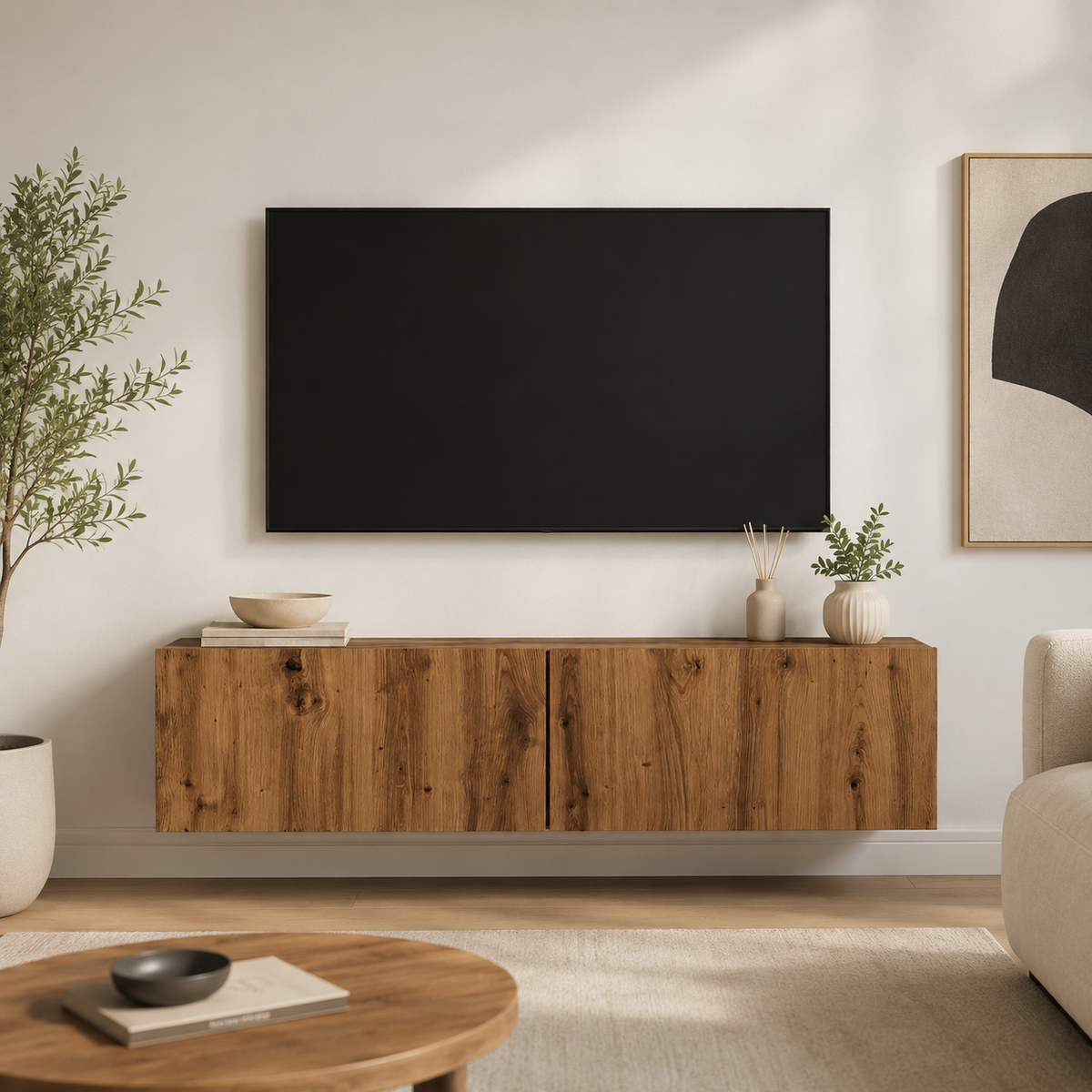 Bois chêne artisanal mural 120x30x30
