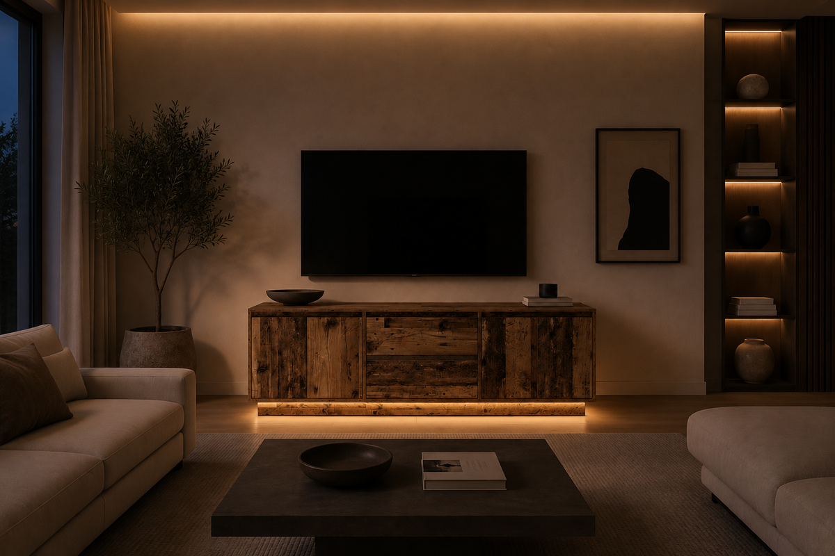 Vieux bois éclairage LED 193,5x41x50