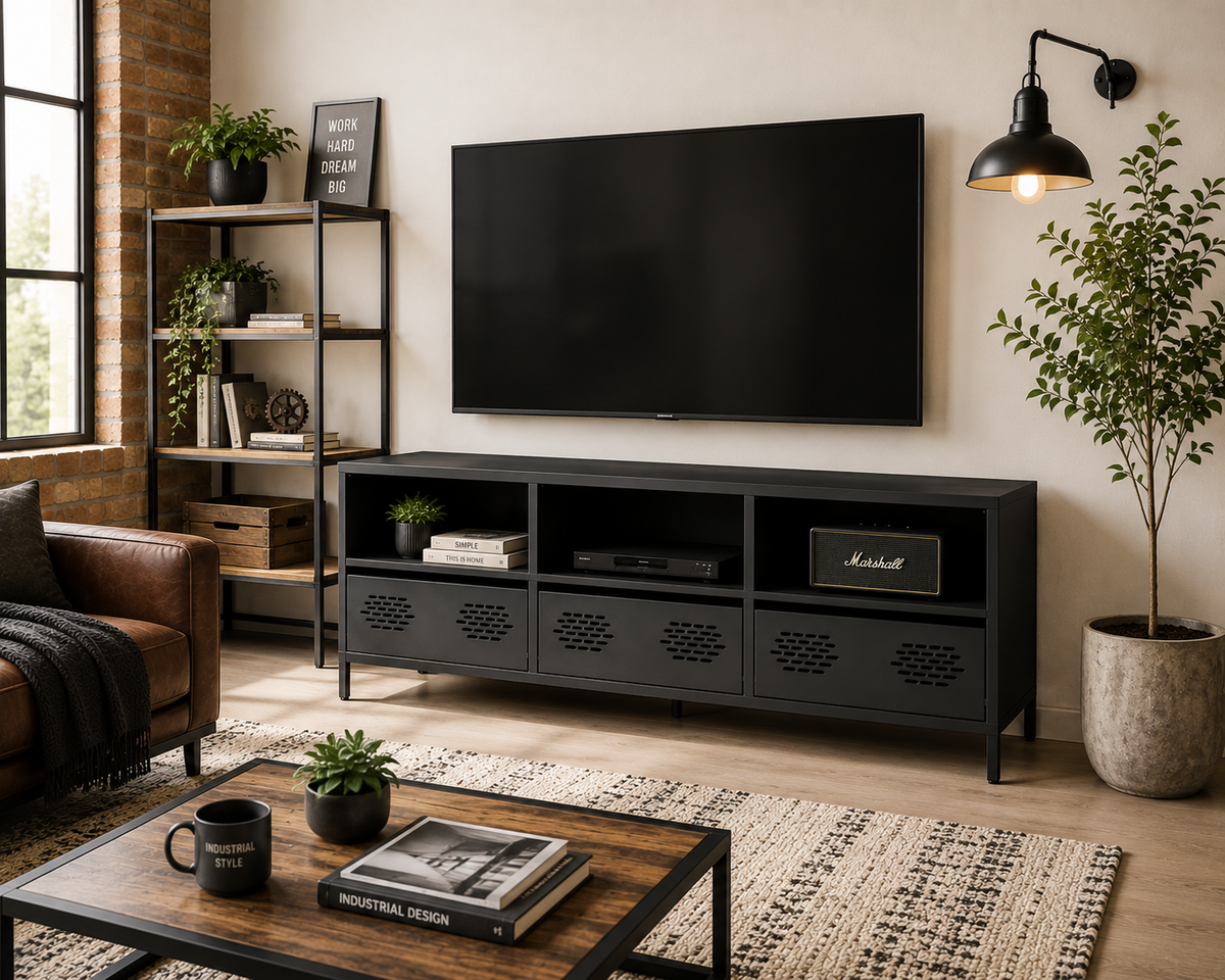 Meuble acier noir 101,5x39x43,5