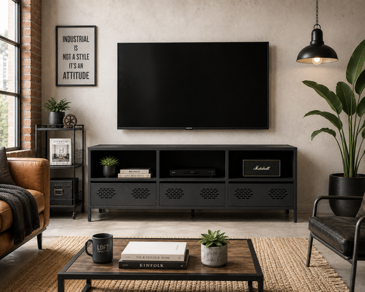 Meuble acier noir 101,5x39x43,5
