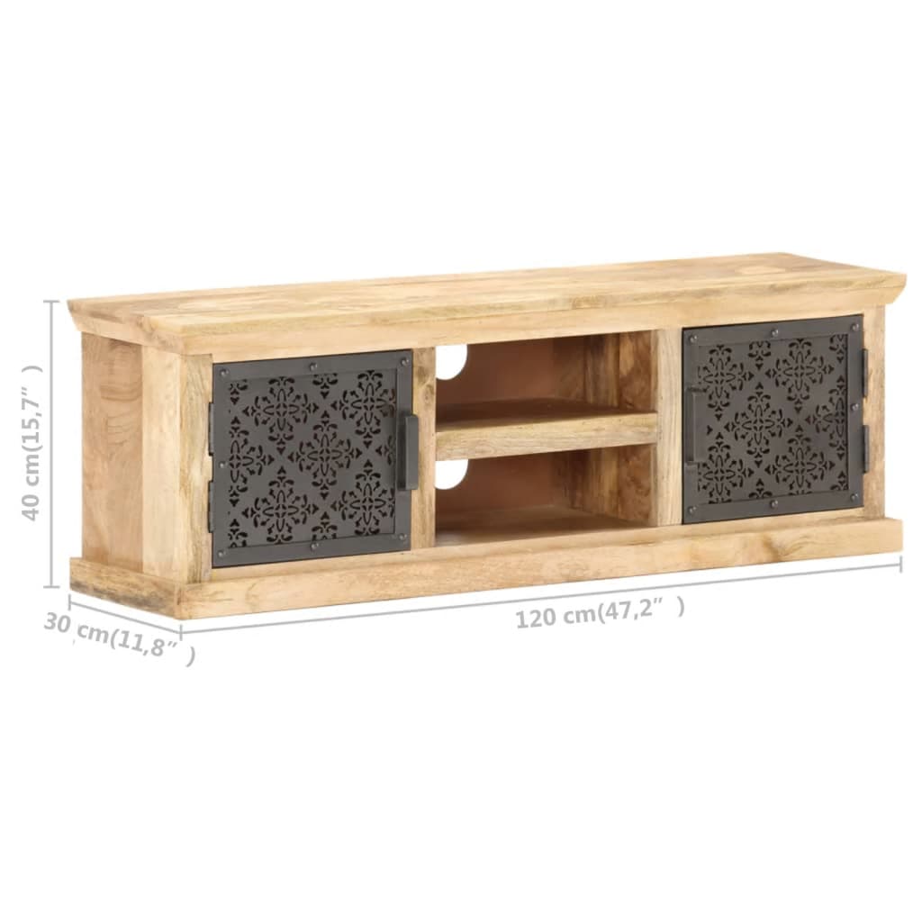 Bois de manguier portes acier 120x30x40